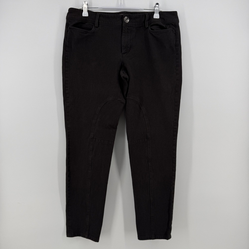 Banana Republic Womens Black Equestrian Knee Patch Skinny Pants Size 10